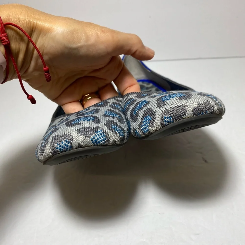 Rothy's The Flat In Gray Leopard Spotted Retired Print Size 8 Ballet Flat